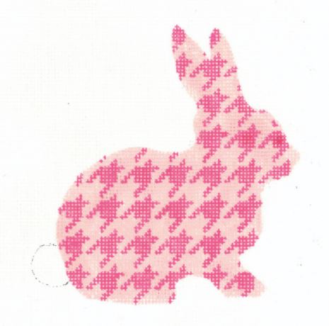 click here to view larger image of Fuchsia Houndstooth Bunny (hand painted canvases)