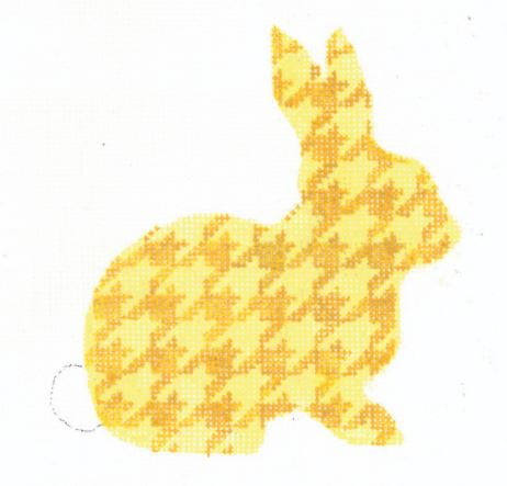 click here to view larger image of Lemon Houndstooth Bunny (hand painted canvases)