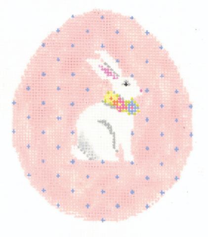 click here to view larger image of Pink Pin Dot Bunny Egg (hand painted canvases)
