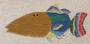 click here to view larger image of Tan Teal Fish (hand painted canvases)