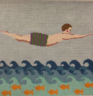 click here to view larger image of Swim Man (hand painted canvases)