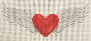 click here to view larger image of Winged Heart  (hand painted canvases)