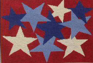 click here to view larger image of Stars Red Background (hand painted canvases)