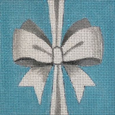 click here to view larger image of White Bow Square (hand painted canvases)