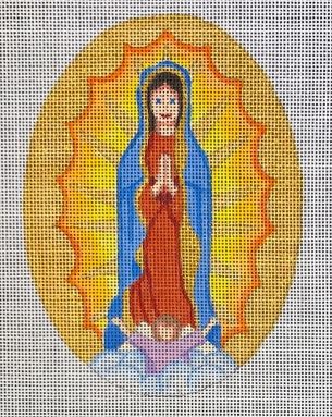 click here to view larger image of Our Lady of Guadalupe Oval  (hand painted canvases)