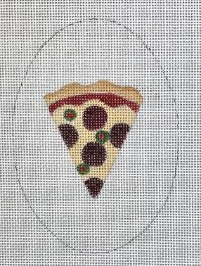 click here to view larger image of Pizza Slice Oval (hand painted canvases)
