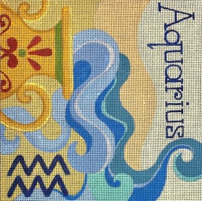 click here to view larger image of Zodiac Signs - Aquarius Astrology (hand painted canvases)