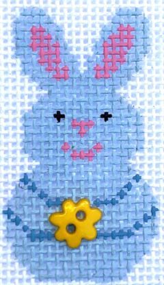 click here to view larger image of Mini - Blue Bunny Smiles (hand painted canvases)