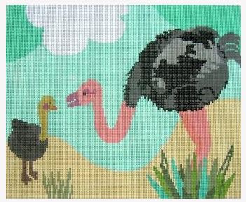 click here to view larger image of Ostrich Speak (hand painted canvases)