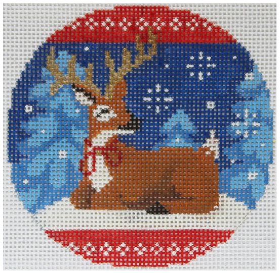 click here to view larger image of Woodland Deer Ornament (hand painted canvases)