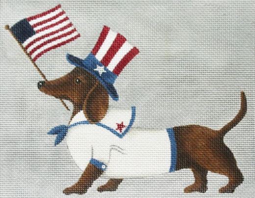 click here to view larger image of Dachshund 4th of July Celebration   (hand painted canvases)