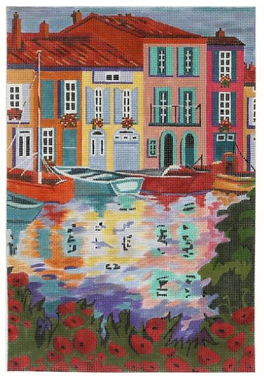 click here to view larger image of Reflections in Annecy - Large (hand painted canvases)