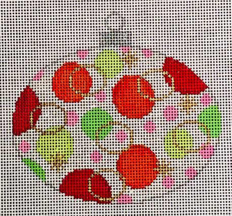 click here to view larger image of Colors of Christmas Traditional Oval Ornament (hand painted canvases)