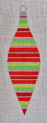 click here to view larger image of Colors of Christmas Traditional Teardrop Ornament (hand painted canvases)