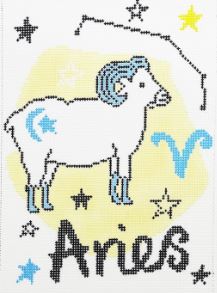 click here to view larger image of Zodiac - Aries (hand painted canvases)
