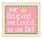 click here to view larger image of Tiny Inspirations - She Believed (hand painted canvases)