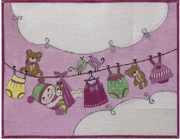 click here to view larger image of Baby Girl Clothesline (hand painted canvases)