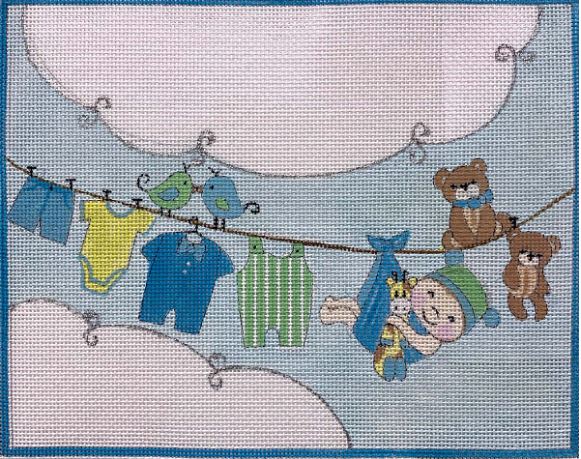 click here to view larger image of Baby Boy Clothesline (hand painted canvases)