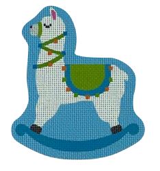 click here to view larger image of Rocking Llama - Blue (printed canvas)