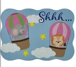 click here to view larger image of Shhh… Pink Balloon Critters (printed canvas)
