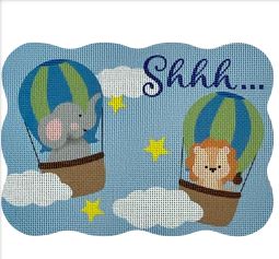 click here to view larger image of Shhh… Blue Balloon Critters (printed canvas)