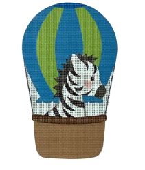 click here to view larger image of Blue Balloon Critter - Zebra (printed canvas)