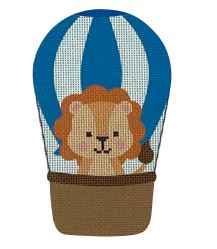 click here to view larger image of Blue Balloon Critter - Lion (printed canvas)