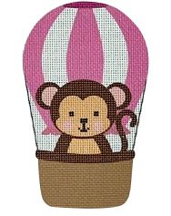 click here to view larger image of Pink Balloon Critter - Monkey (printed canvas)