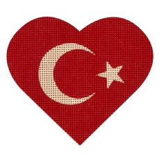 click here to view larger image of Turkish Flag Heart (printed canvas)