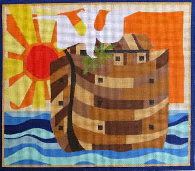 click here to view larger image of Noahs Ark Tallis Bag (hand painted canvases)