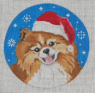 click here to view larger image of Pomeranian Santa (hand painted canvases)