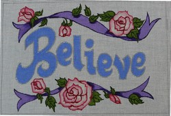 click here to view larger image of Believe/Roses (hand painted canvases)