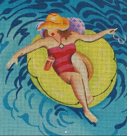 click here to view larger image of Relax in the Pool (hand painted canvases)
