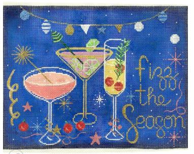 click here to view larger image of Fizz the Season Cocktail (hand painted canvases)