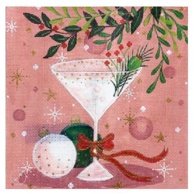 click here to view larger image of Christmas Martini (hand painted canvases)