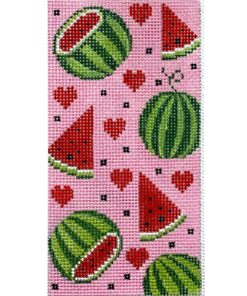 click here to view larger image of Watermelon Love Eyeglass Case (hand painted canvases)