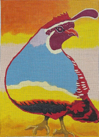 click here to view larger image of Sunset Quail (hand painted canvases)