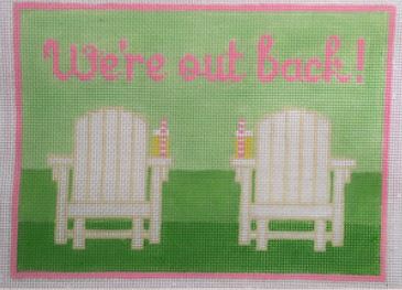 click here to view larger image of We're Out Back - Green (hand painted canvases)