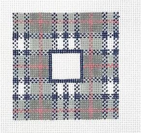 click here to view larger image of Grey/Blue Plaid (hand painted canvases)