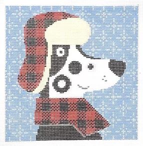 click here to view larger image of Buffalo Plaid Dog (hand painted canvases)