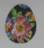 click here to view larger image of Red Floral w/Black Background Egg (hand painted canvases)