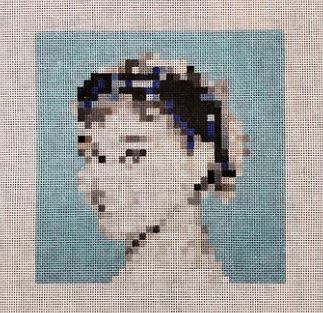 click here to view larger image of Audrey Hepburn Pixilated Portrait (hand painted canvases)