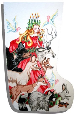 click here to view larger image of Angel w/Woodland Animals (hand painted canvases)