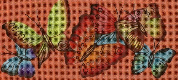 click here to view larger image of Flutterbyes (hand painted canvases)