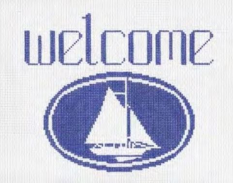 click here to view larger image of Welcome Sailboat (hand painted canvases)