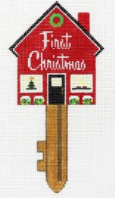 click here to view larger image of First Christmas House Key (hand painted canvases)