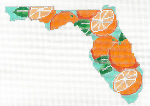 click here to view larger image of Florida State Shaped Oranges (hand painted canvases)