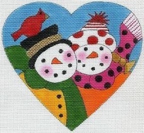 click here to view larger image of Snow Couple Heart (hand painted canvases)