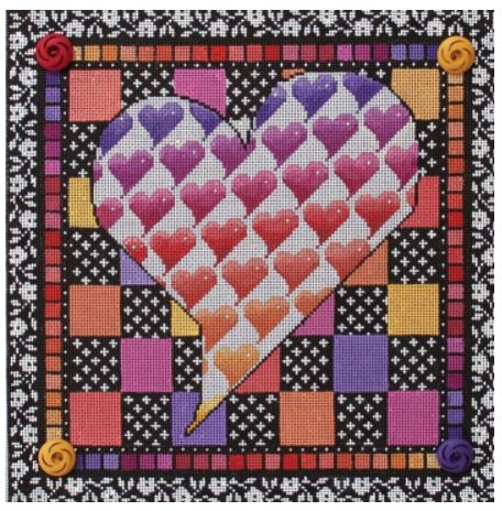 click here to view larger image of Hearts in Hearts (hand painted canvases)