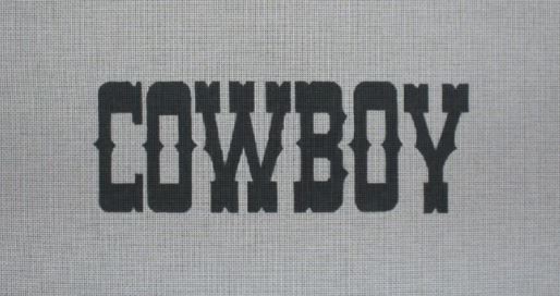 click here to view larger image of Cowboy b/w (hand painted canvases)